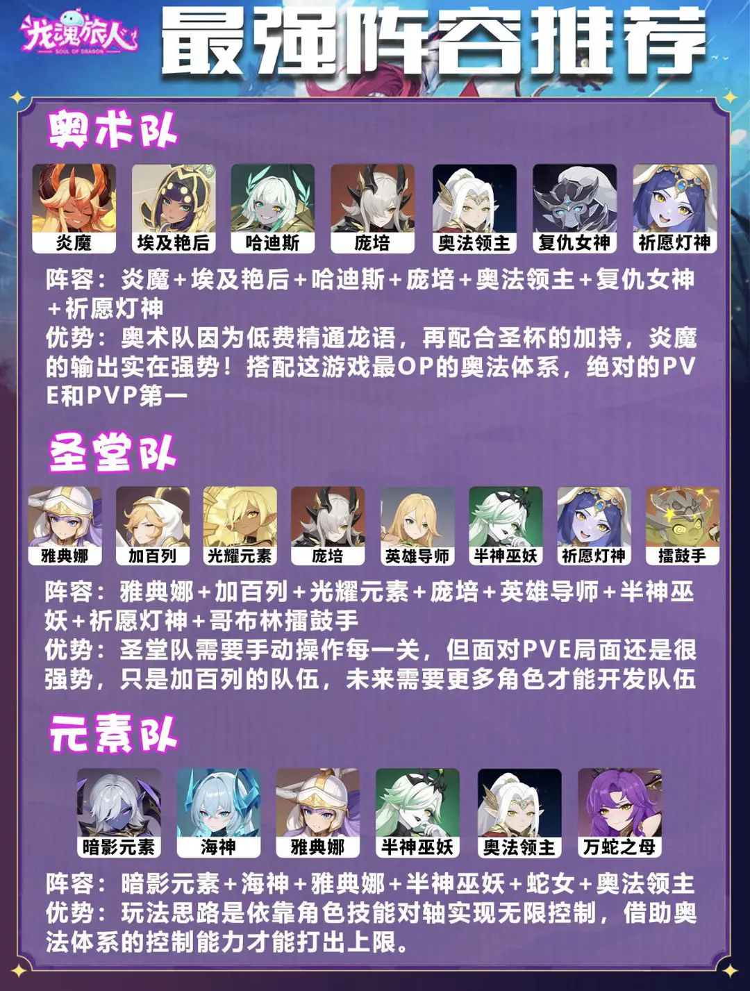 龙魂旅人阵容怎么搭配